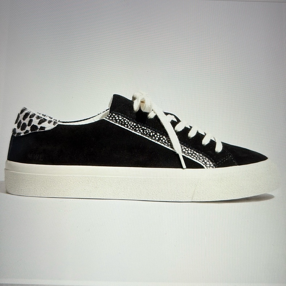Madewell Sidewalk Low-Top Suede and Spot Calf Hair Sneakers Womens 8